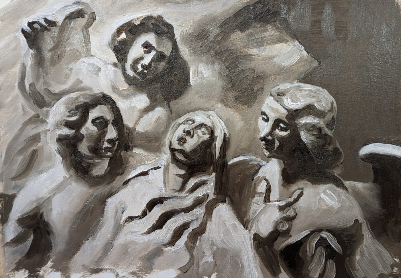 Study of Angels in oil