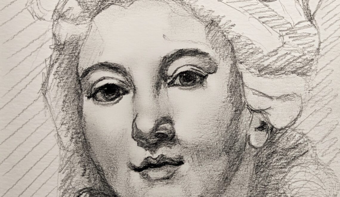 Sketch after Marie-Gabrielle Capet's self portrait