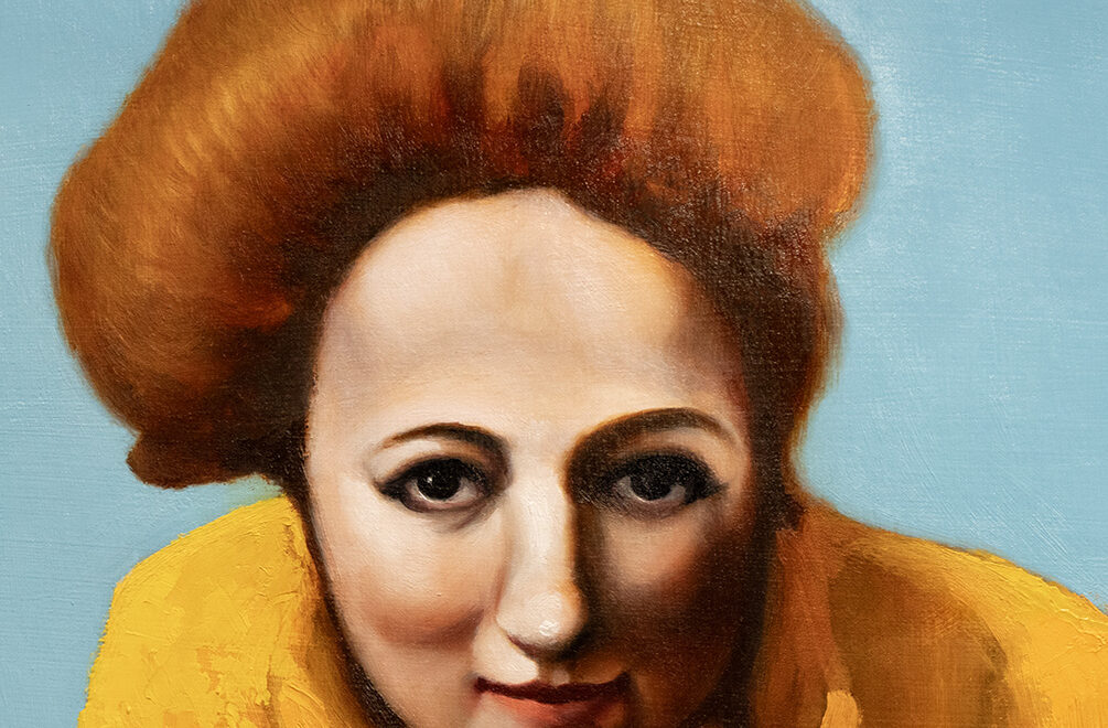 portrait in yellow and blue