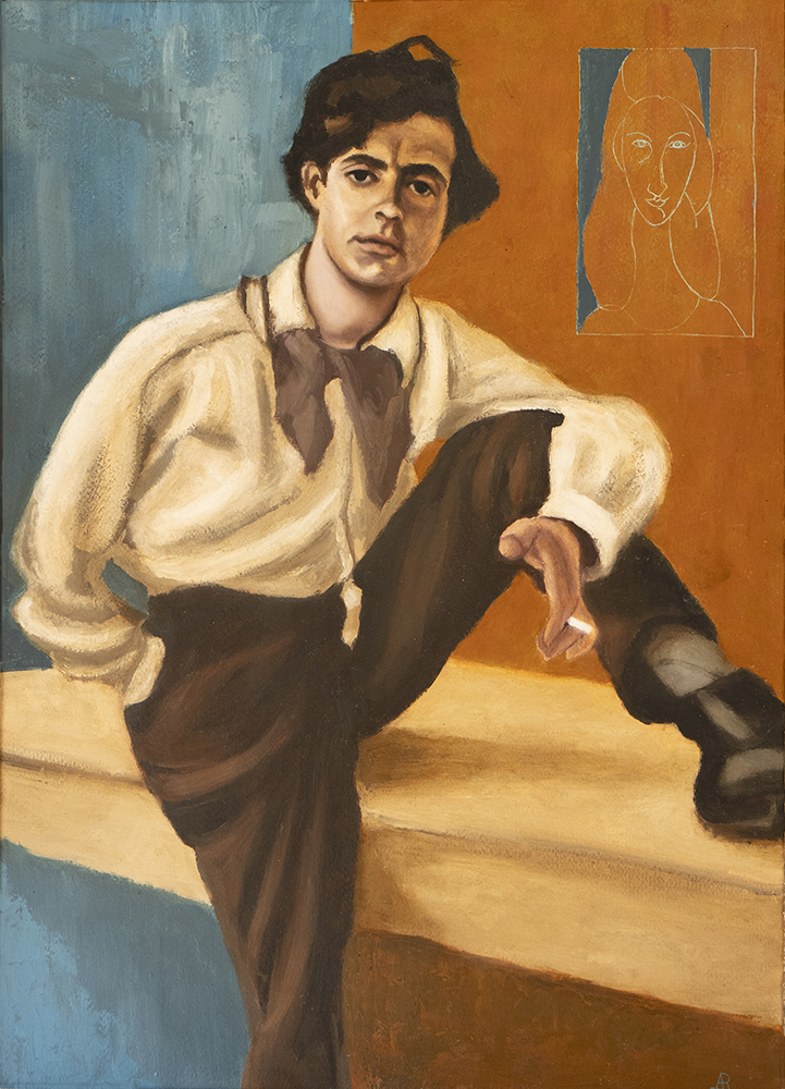 This oil painting by Andre Romijn is a poignant homage to Amedeo Modigliani KUNSTHUIS Andre