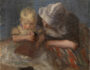 Gertrud Zuelzers Gemälde &quot;Mutter und Kind in traditioneller Volendamer Tracht&quot; (um 1913) ist eine ergreifende Darstellung von mütterlicher Zuneigung und kulturellem Erbe.