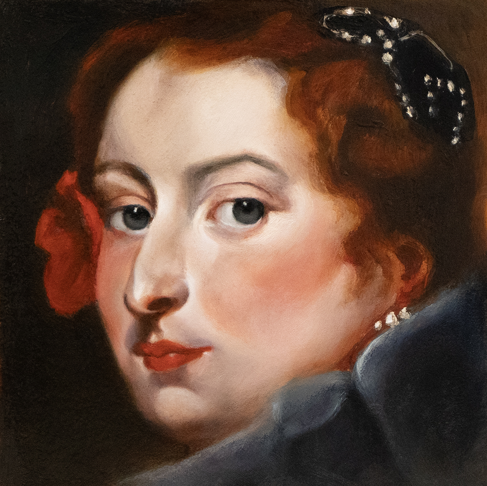 an intimate portrayal of Marchesa Elena Grimaldi Cattaneo by André Romijn, after anthony van Dyck