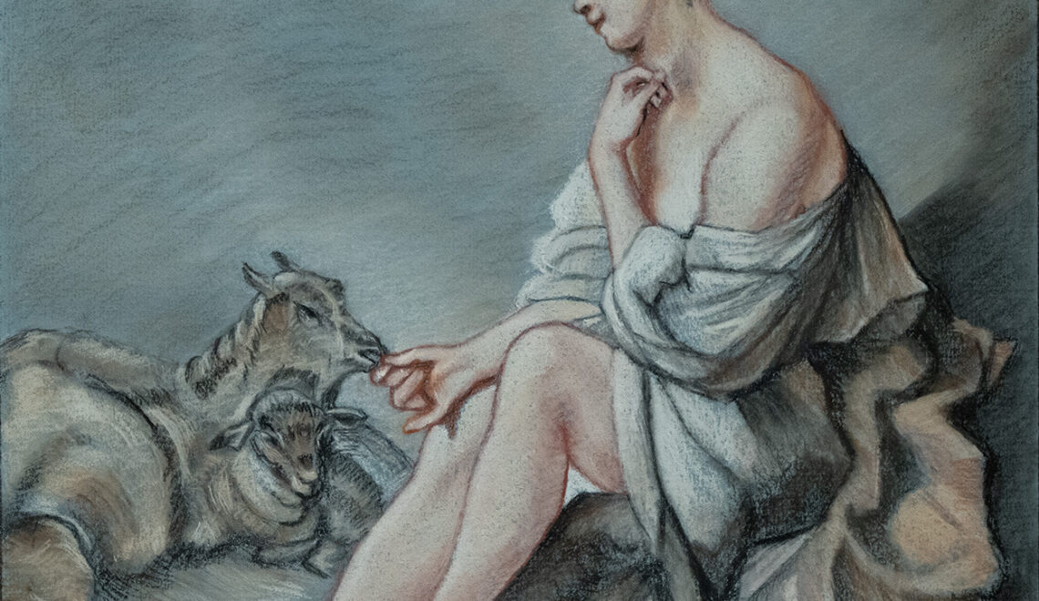 Pastorale (trois crayons after Jean-Baptiste Huet) by André Romijn